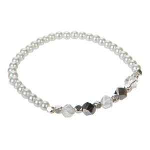 Pulsera De Perlas Con Cristales Moño