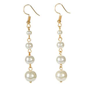 Aretes Con Perlas Oro/Marfil