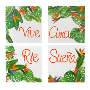 Juego De Cuadros Vive Ama Rie Sueña