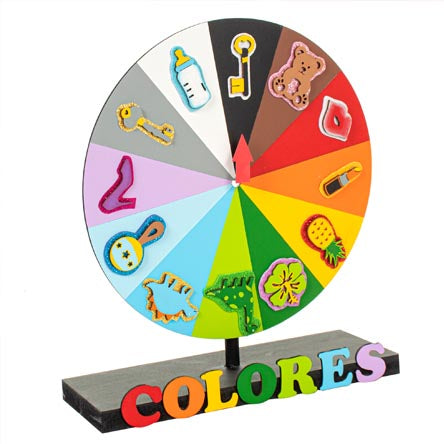 Ruleta de colores de madera para niños
