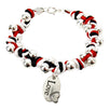 Fantasías Miguel Clave:VC123 Pulsera De Cordón Y Dije Love, Negro Rojo