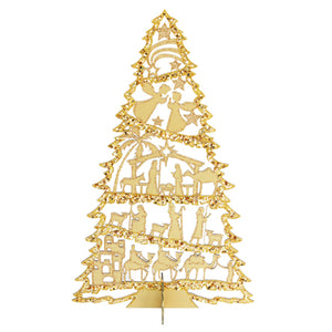 Pino Nacimiento Oro Con Estrellas Y Angeles