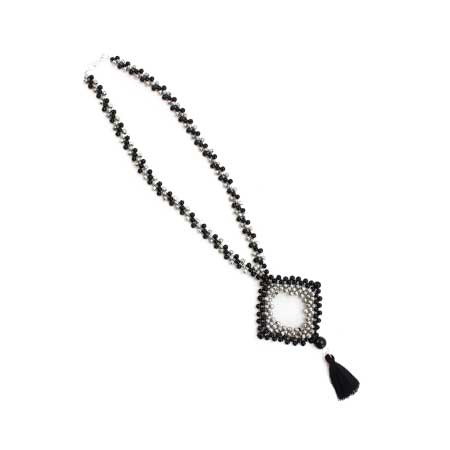 Collar Triangulo Negro-Plata