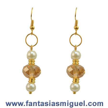 Aretes Boda Oro-Marfil