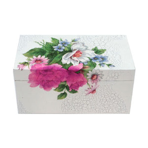 Cajita Con Servilleta De Flores Craquelado