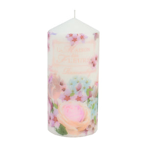 Vela Decoupage Con Rosa Marfil
