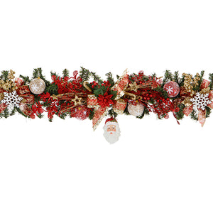 Guia Navideña Con Santa Y Copos De Nieve