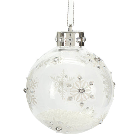 Esfera Transparente Con Copos De Nieve