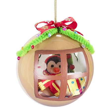 Esfera Ventana Con Pingüino