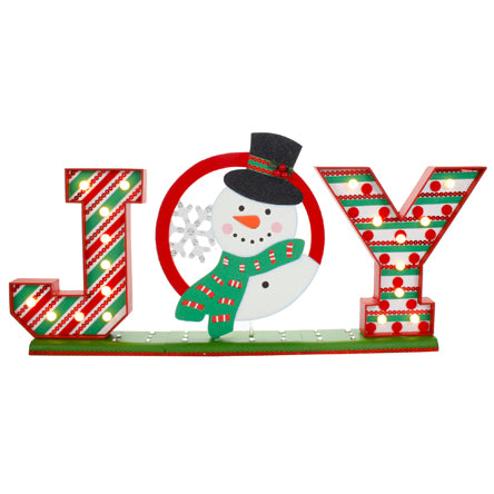 Letrero Joy Muñeco De Nieve