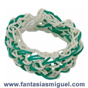 Pulsera Con Ligas Espina De Pescado Blanco-Agua