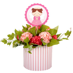 Centro De Mesa Ángel Rosa Con Hortensias