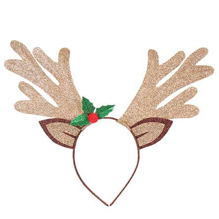 Diadema De Cuernos De Reno Para Navidad - Disfraz De Ciervo Para Fotos, Halloween O Fiestas, Talla Única Elástica