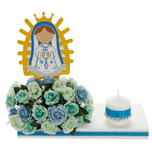 Centro De Mesa Virgen Azul/Blanco