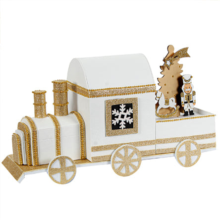 Tren Navideño Blanco-Oro
