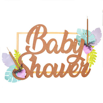 Fantasías Miguel Clave:YL23 Letrero Baby Shower Safari