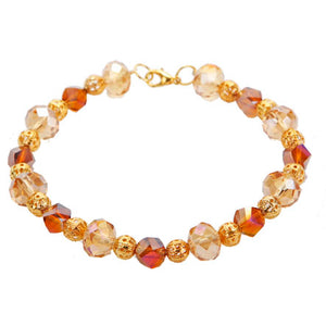 Pulsera Oro-Mil Con Rondeles Cristal