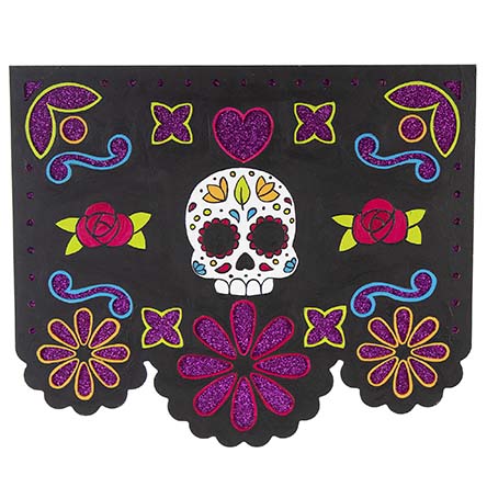 Banderín Con Flores Y Calavera