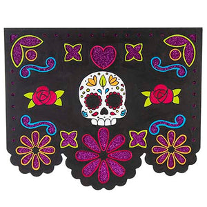 Banderín Con Flores Y Calavera