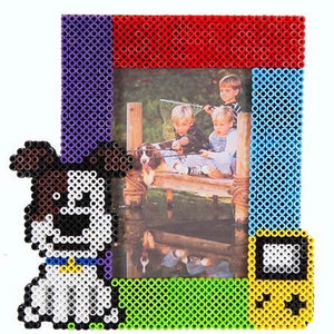 Portaretrato Con Cuentas De Tubito Y Perrito