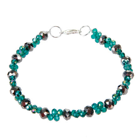 Pulsera De Rondeles Plata Y Jade