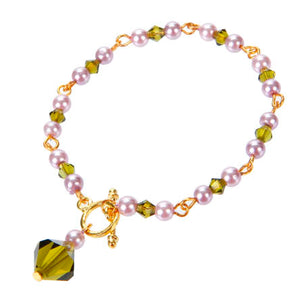 Pulsera De Perlas Y Cristal Preciosa