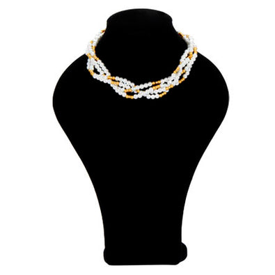 Fantasías Miguel Clave:ZT121 Collar De Perlas Blancas Y Oro