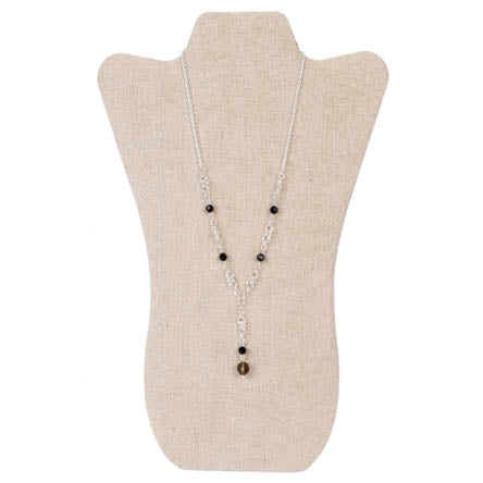 Collar Con Argollas Y Cristales Negros