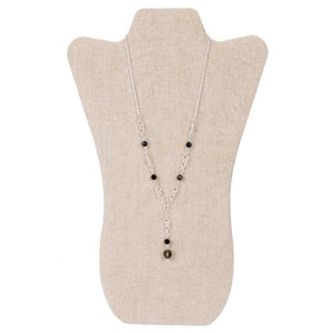 Collar Con Argollas Y Cristales Negros