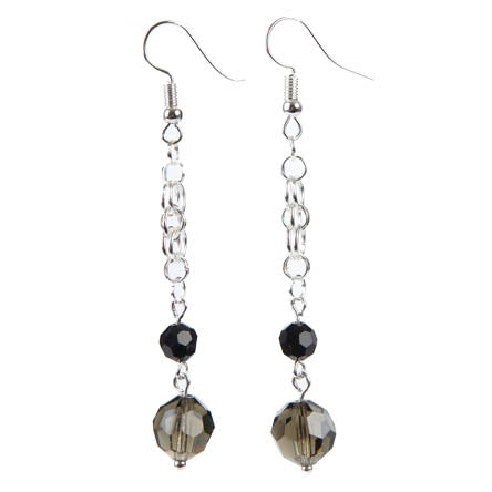 Aretes Con Argollas Y Cristal Preciosa