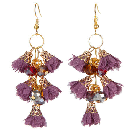 Aretes Con Rondeles Y Dijes De Rosas