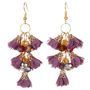 Aretes Con Rondeles Y Dijes De Rosas