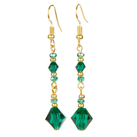 Aretes Largos Con Cristales Jade