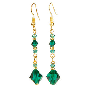 Aretes Largos Con Cristales Jade