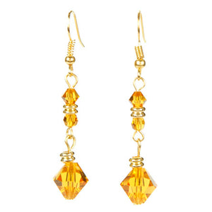 Aretes De Cristales Amarillos