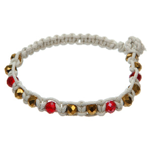 Pulsera De Rondeles Rojo Y Oro