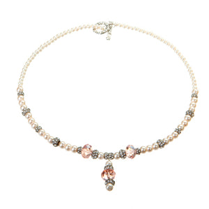 Collar De Perlas Con Rondel De Cristales