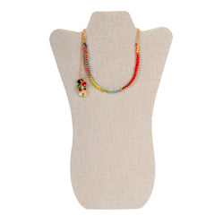 Collar Con Cadena Y Cristales De Colores