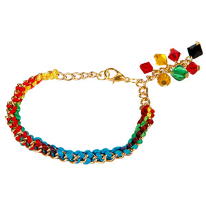 Pulsera De Colores Con Cadena Y Cristales