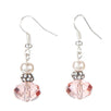 Fantasías Miguel Clave:ZT18 Aretes De Perlas Y Rondeles Rosa