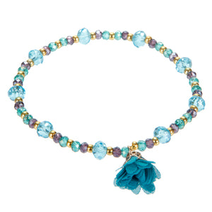 Pulsera Con Dije De Flor Jade/Turquesa